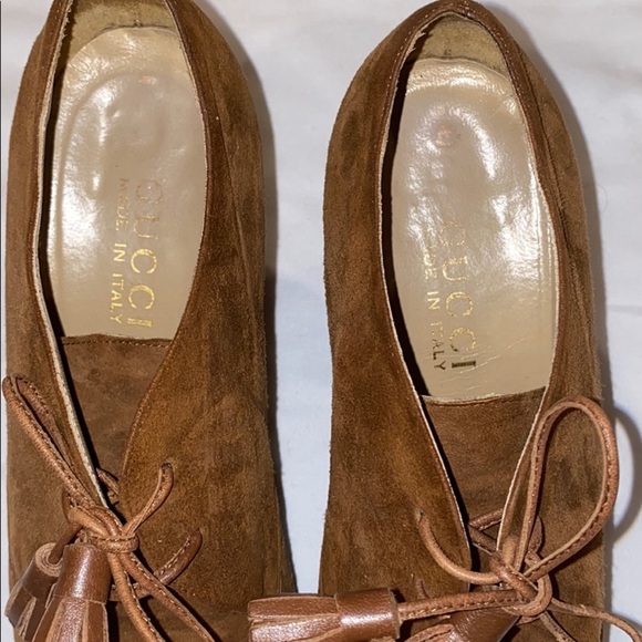 *HOST PICK* VINTAGE GUCCI BOOTIES BROWN SUEDE 7.5 - Picture 8 of 12